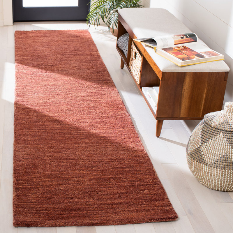 Metro Hand Tufted Wool/Cotton Rug in Orange, Runner 2'3" x 9'