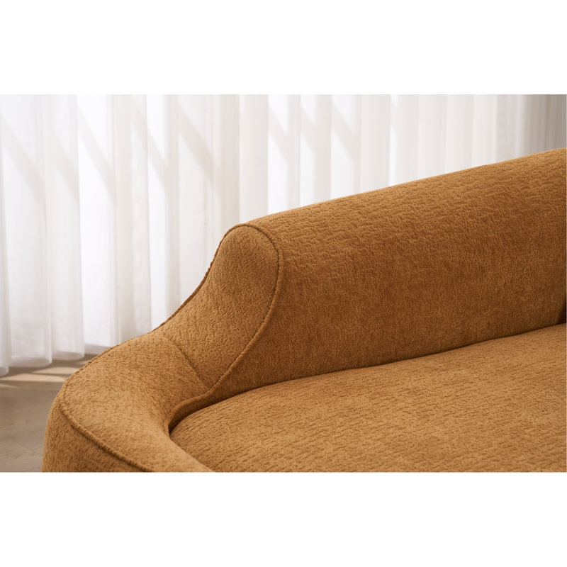 Chaise longue longue Compression Curved, Chenille orange