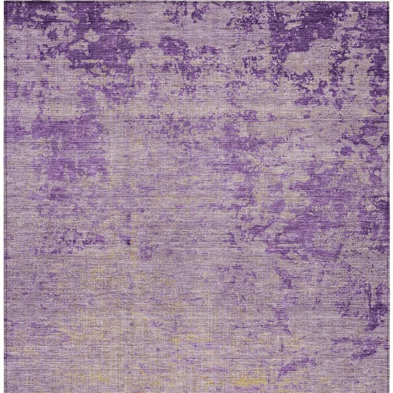 Tapis extérieur lavable abstrait mauve et beige 5 pi x 8 pi