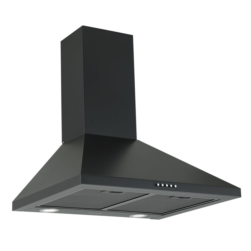Ancona 24” 280 CFM Convertible Wall Mount Pyramid Range Hood, Black