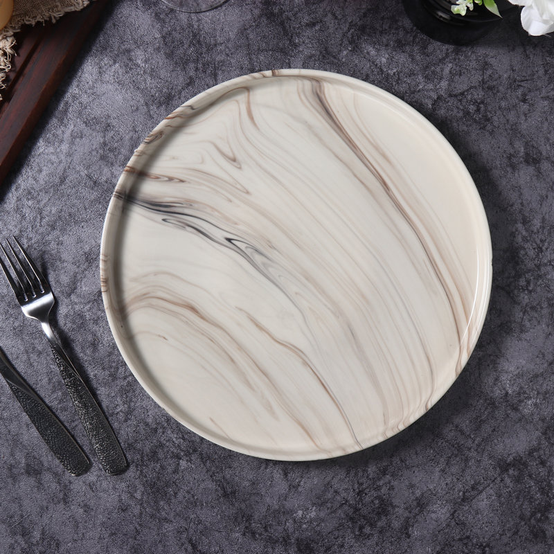 Plateau de service en grès de 12 po Lorren Home Trends, Brun/brun clair