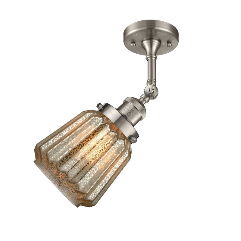 Vinson Armed Sconce, Brushed Satin Nickel, Mercury