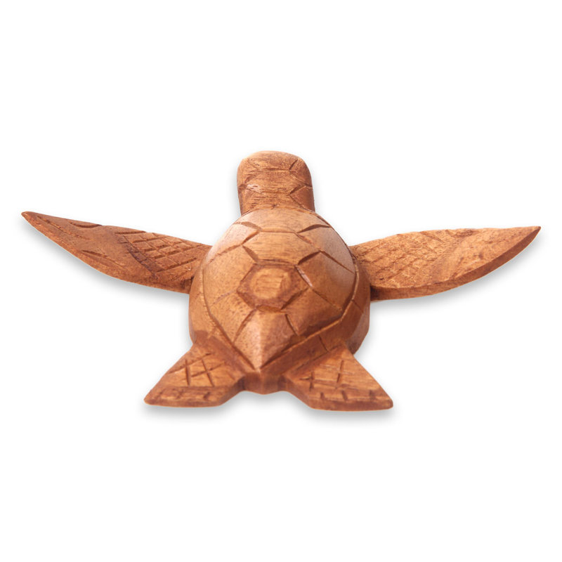 Ornement figurine suspendu à motif artisanal en bois de tortue