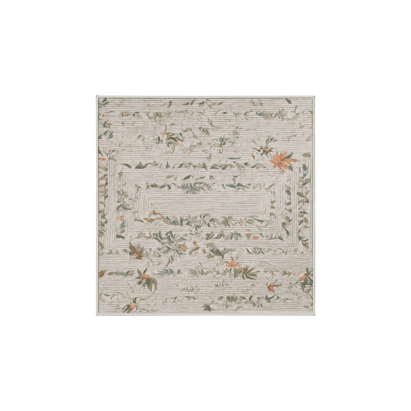 Silky Soft Plush Beige Area Rug, Square 8'
