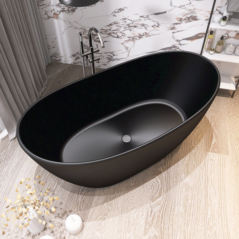 Baignoire autoportante 61 po, Noir mat