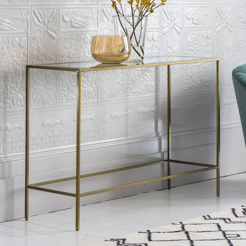 Sandlin 110cm Glass Top Console Table