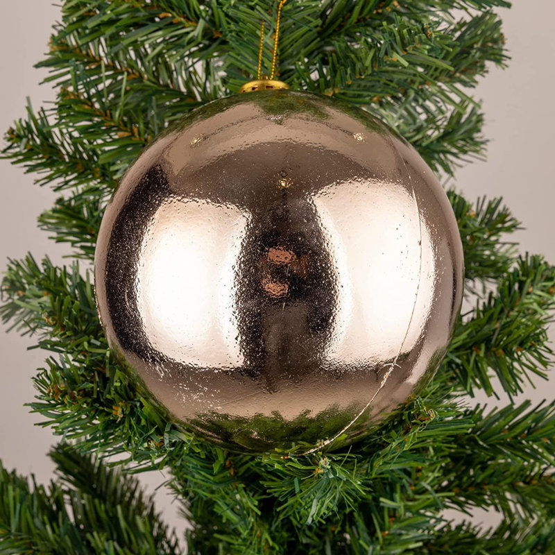 Polyvinyl Chloride (PVC) Ball Ornament, 15cm H x 15cm W x 15cm D, Gold