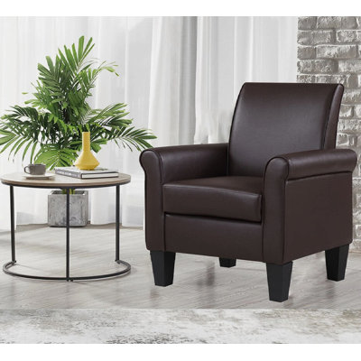 Alrun Upholstered 29" Wide Faux Leather Armchair