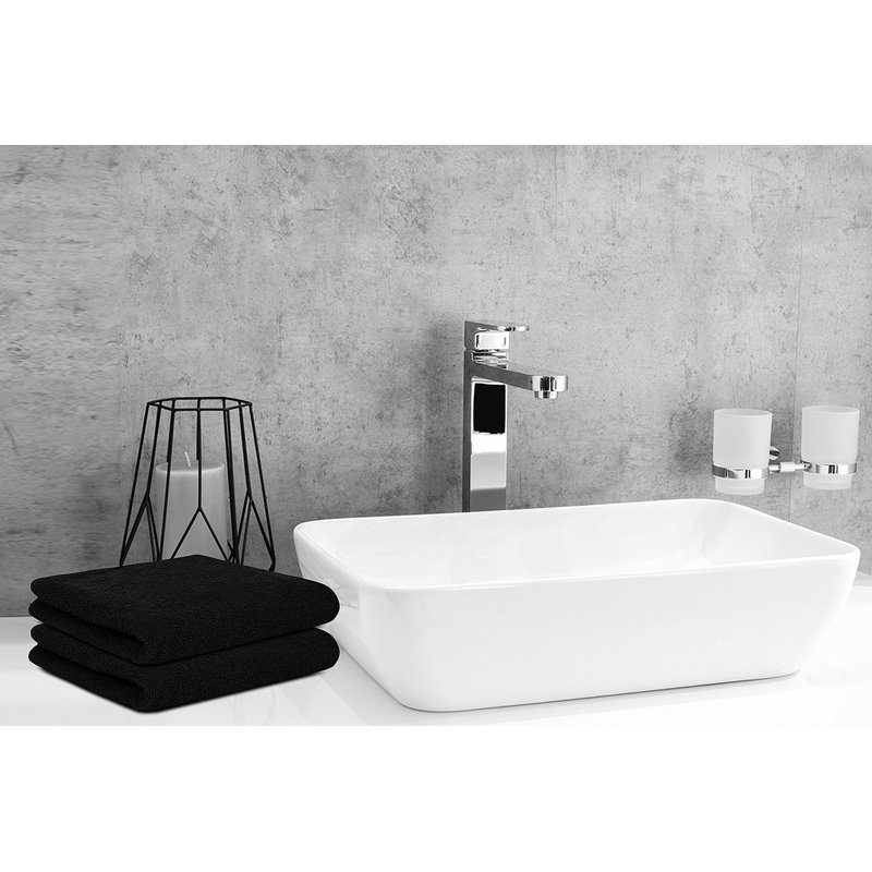 Ensemble de 24 serviettes en coton Norville, Noir
