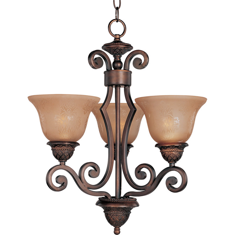 Hopson 3 - Light Dimmable Classic / Traditional Chandelier, Screen Amber