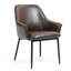 Ensemble de 2 chaises de salle à manger rembourrées en similicuir avec pieds en fer noir Berenice-1225177360