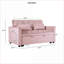 Canapés | Canapé-lit convertible 3 en 1 pour salon et bureau à domicile | Rose | Mousse et bois-690956429