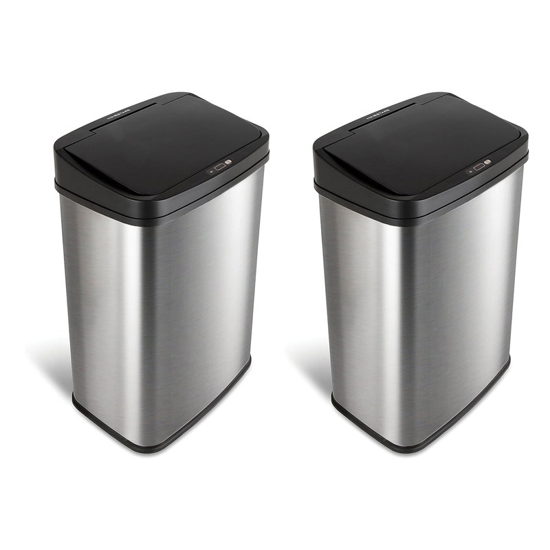 Poubelle à capteur de mouvement en acier inoxydable 13,2 gallons