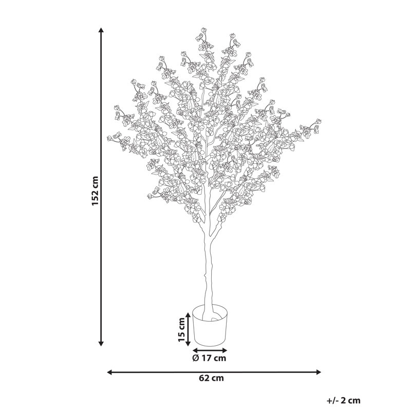 Artificial Plant CHERRY TREE Pink, 152cm H x 62cm W x 62cm D