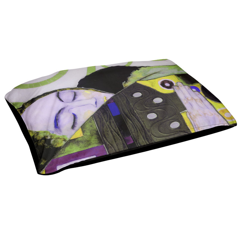 Coussin pour chien Carlile, Grand (H 17 po x l 52 po x P 42 po), Jaune / Noir / Bleu