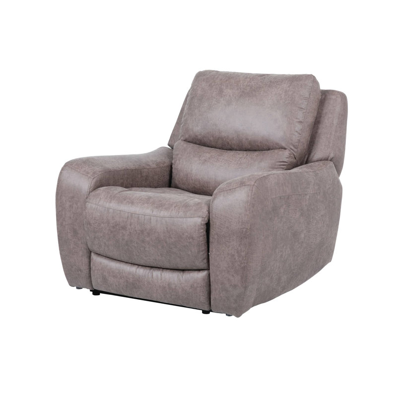 39.4" W Contemporary Power Recliner, Brown, Brown