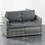 128cm Wide Straight Steel Loveseat