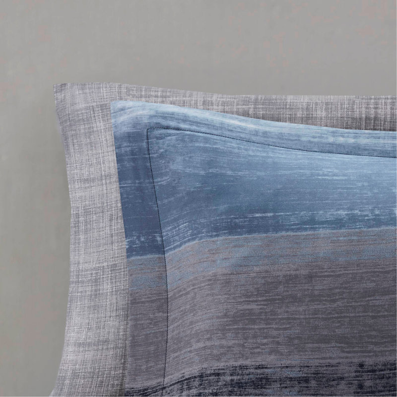 Ensemble d'édredon 9 pièces avec draps en coton 9 pièces Cal King, bleu marine