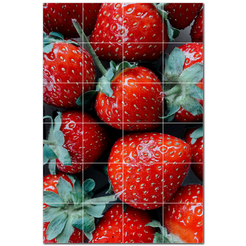 Fruit Photo 4.25'' x 4.25'' Satin Ceramic Decorative Mural