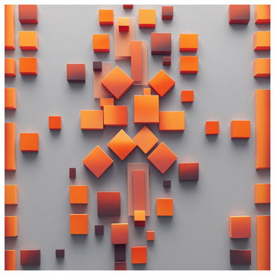 Édredon orange à arrangement carré