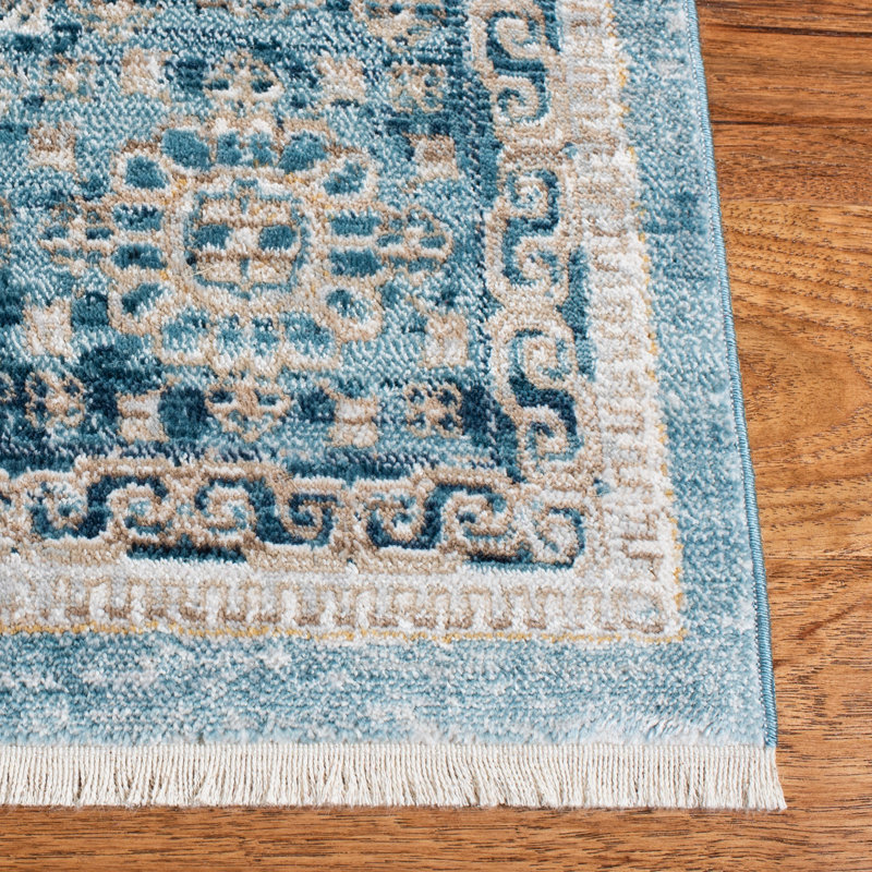 Tapis bleu / ivoire Rumsey, Rectangle de 10 pi x 14 pi