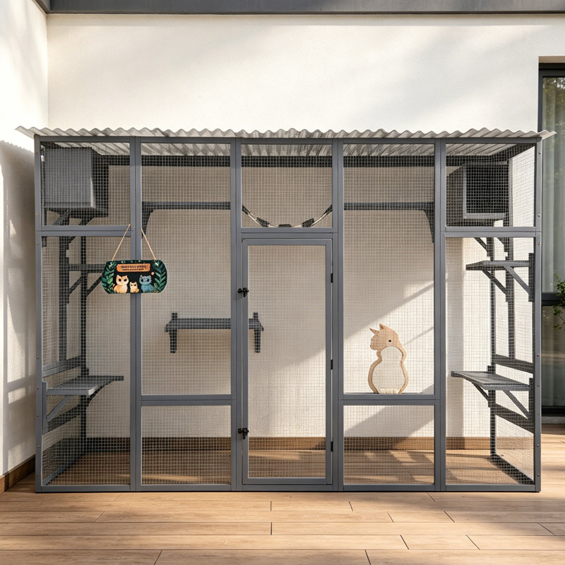 Chaises pour chat pour l'extérieur, abris pour chat, grattoir pour chat, tablettes, pont et condos, toit ouvrant, fenêtre pour chat