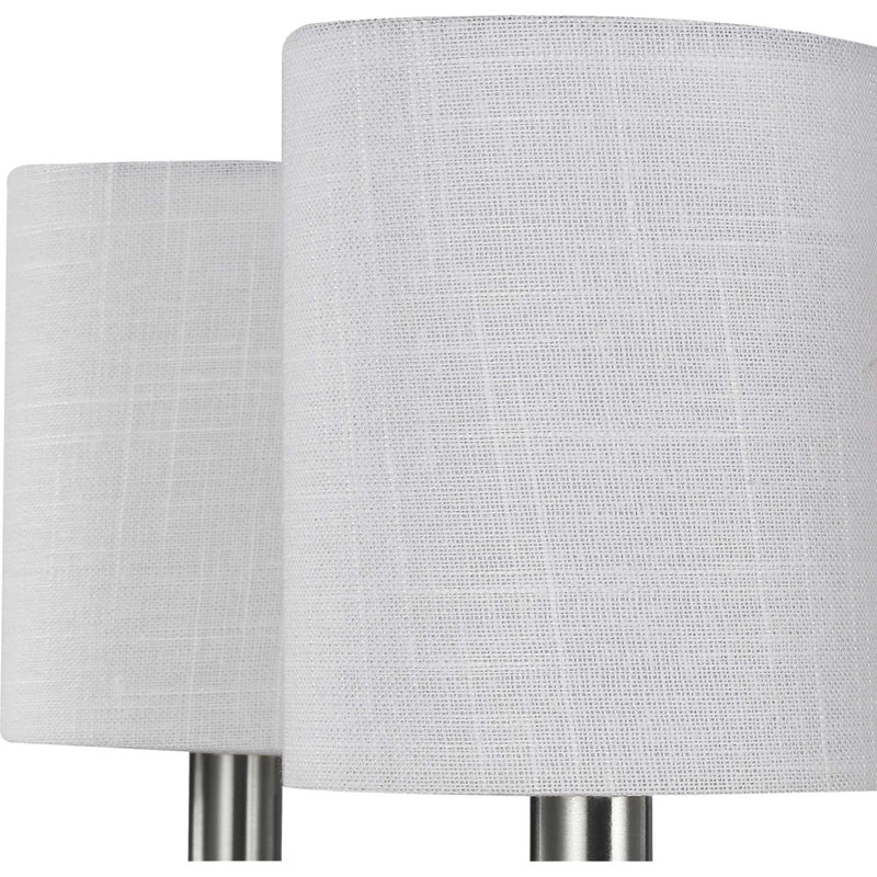 Lustre classique à 6 lumières avec abat-jour Hengrove, Nickel brossé