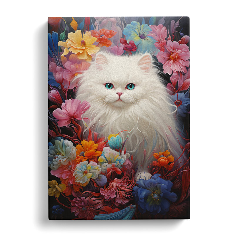 Persian Cat Neo-Plasticism - Wrapped Canvas, 50cm H x 35cm W x 3cm D