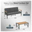 Ensemble de canapés d'extérieur 2 pièces, canapé modulaire 69,3 pouces 3 places toutes saisons avec coussins gris