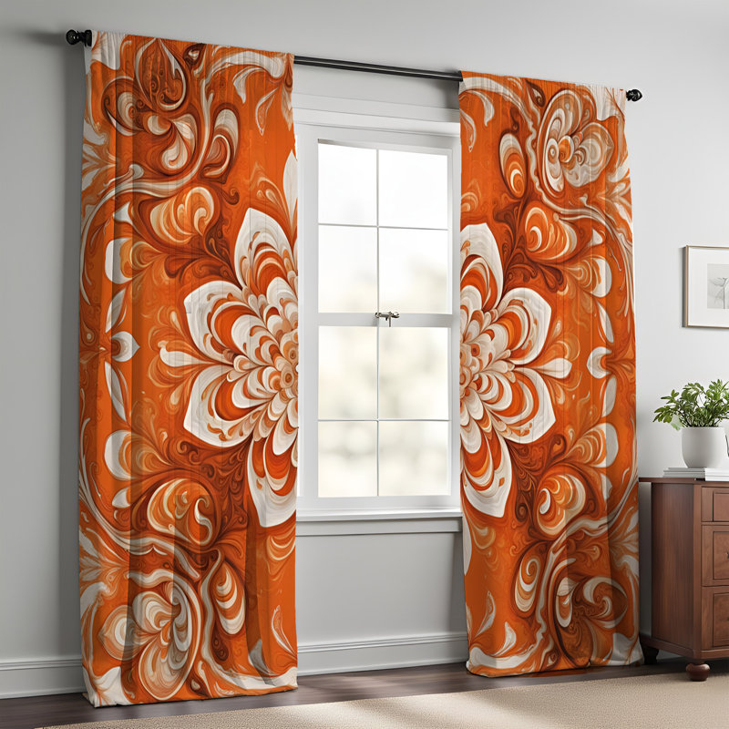 Paire de rideaux semi-transparents en polyester Rosvelt, L 40 po x L 61 po