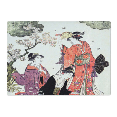 Tempered Glass Ladies at a Picnic by Chobunsai Eishi Chopping Board