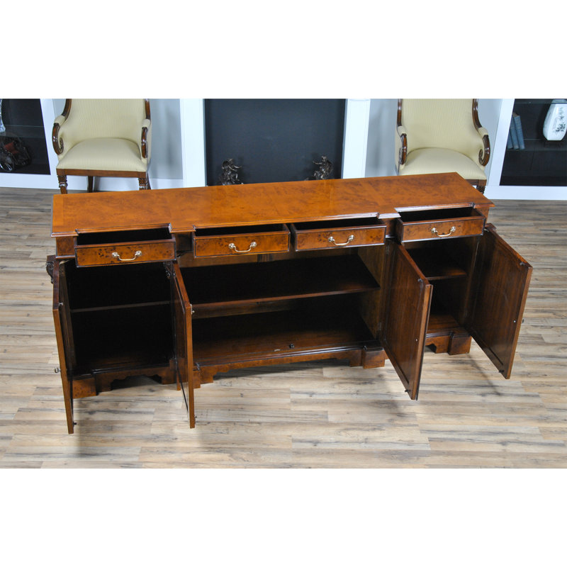 Burled Penhurst 84'' Solid Wood Sideboard, Light Brown