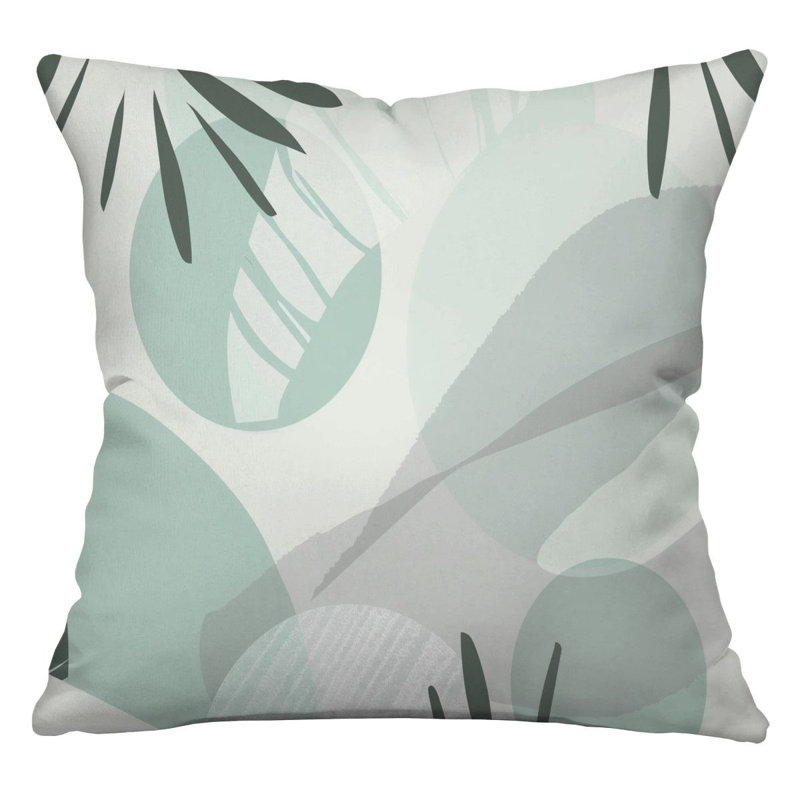 Tropical Cool Pattern Reversible Throw Pillow, 14"H x 14"W