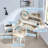 Corner Makeup Vanity Desk With Adjustable Folding Mirror, 3-color Led Lighting, Adequate Storage And Stool