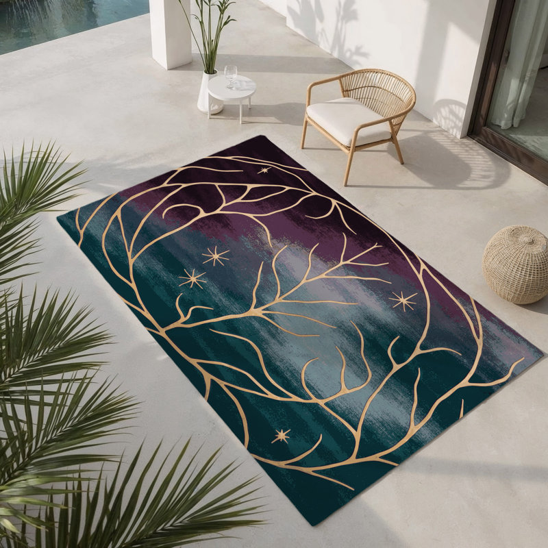 Tapis d'intérieur et d'extérieur Hidden Bloom, Rectangulaire 3 pi x 5 pi