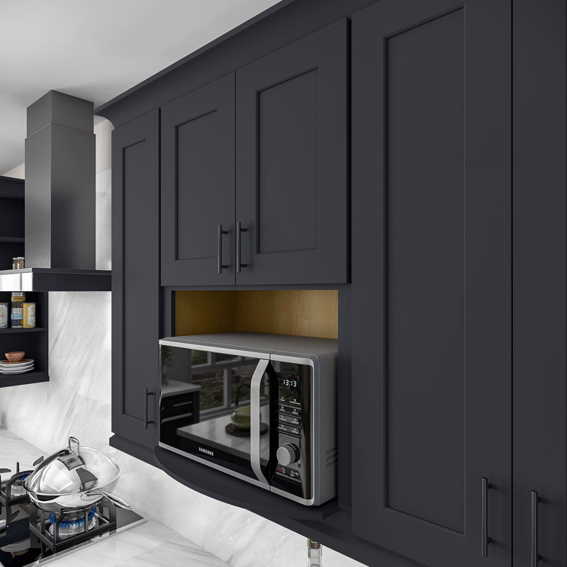 Armoire murale à micro-ondes, Noir Shaker, H 42 po x l 27 po x P 17 po