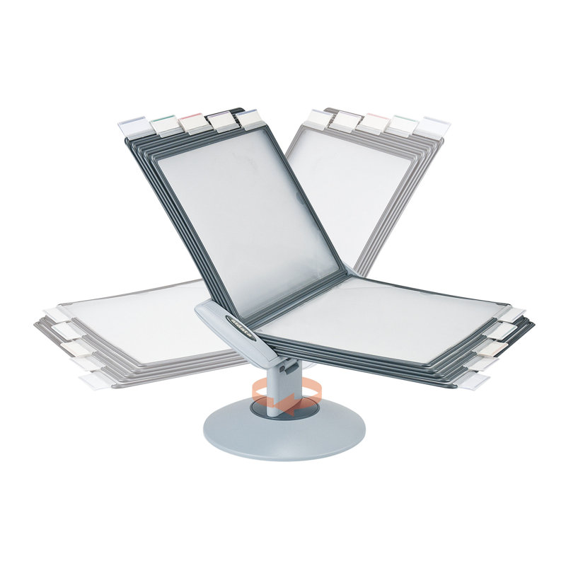 Black Rotating Polypropylene Reference Organizer with 10 Panels