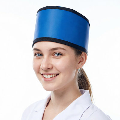 FixtureDisplays® Medical X-Ray Radiation Protection Cap, Size 7.5 Large, 0.5mm Lead Shielding Hat with Oxford Fabric Cover, Lightweight Head Protector for Radiology, Dental, CT Examination 16209
