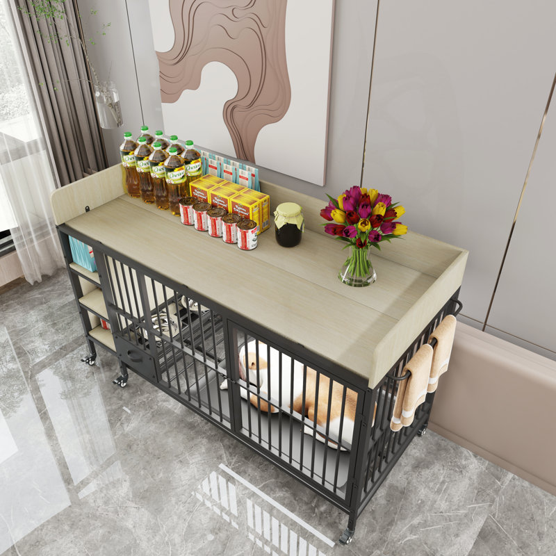 Hergen pour animaux de compagnie robuste et pratique avec de multiples fonctions et un design exquis, Beige/noir