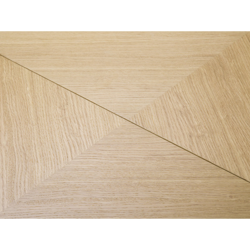 Akaja Extendable Oak Solid Wood Top Dining Table, Natural Oak Veneer/Oak, Oak