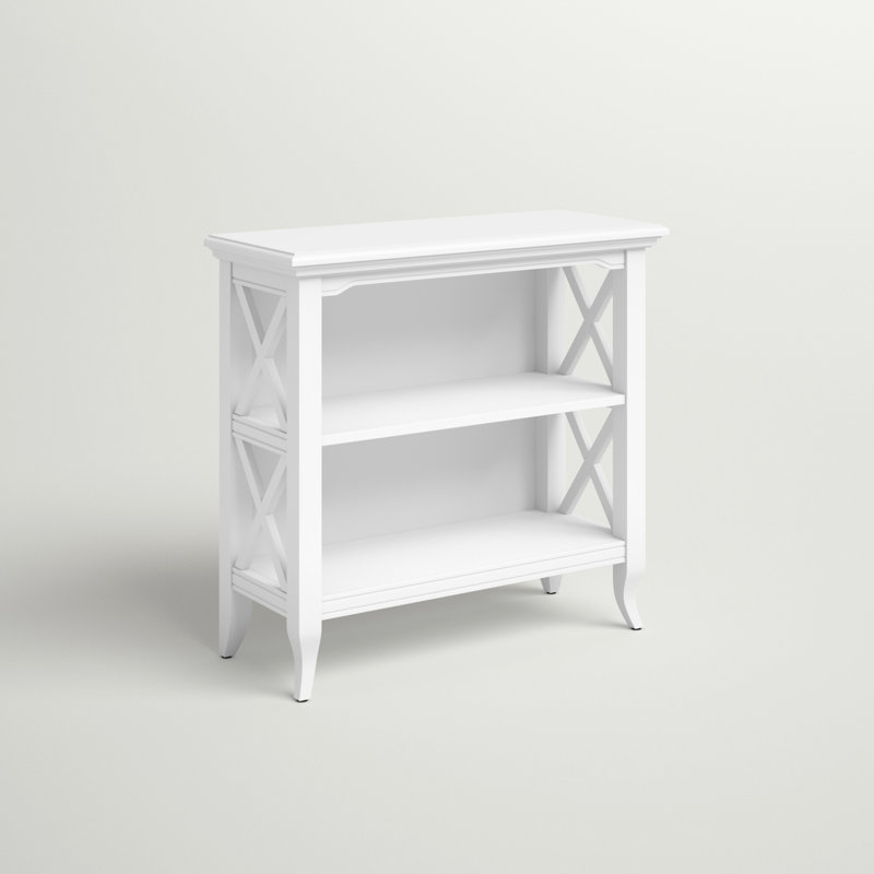 Adela 30.25" H x 32" W Standard Bookcase, Glossy White