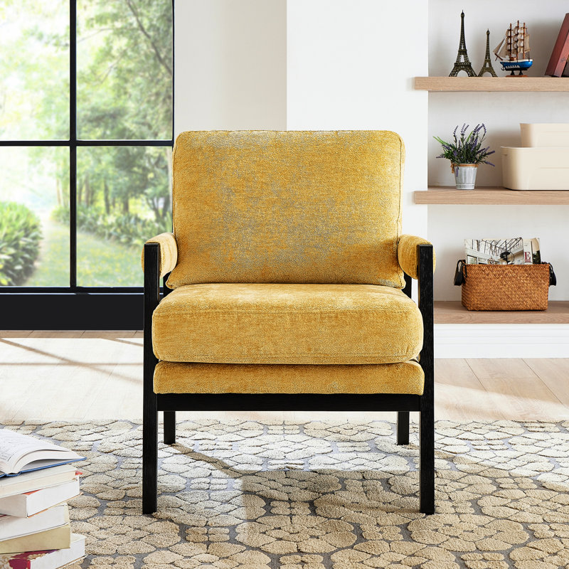 Sièges en chenille - Coussin de dossier confortable Mid-Century, Jaune