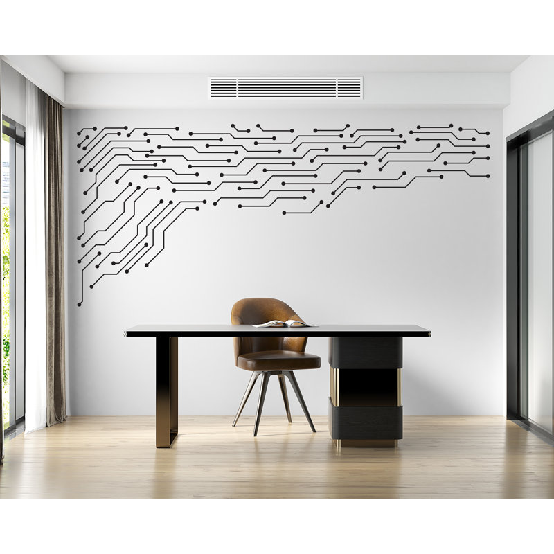 Décalcomanie murale technologie, autocollant mural circuit, décoration murale Tech, décalque de bureau, art mural bureau décoration murale 330DRE