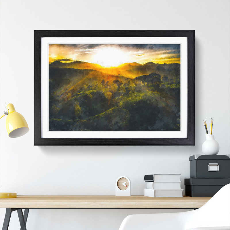 Sunlight over the Countryside - Picture Frame Graphic Art Print, Black Framed, 45cm H x 63cm W x 2cm D