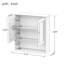 Armoire de salle de bain avec portes à double miroir et tablettes - Options de tablettes réglables peintes en blanc et peu encombrantes à assembler