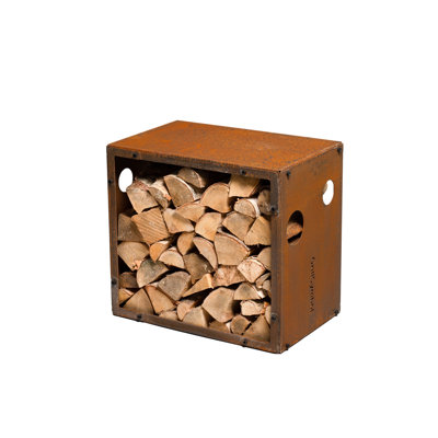 60cm W Cor-Ten Steel Log Rack