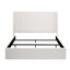 Très grand lit tapissier, tête de lit de 52,3 po de hauteur, conception moderne et sophistiquée, structure de lit en métal, rembourrage en mousse, assemblage facile pour la structure de la chambre à coucher avec revêtement en toile simple à oreilles de style contemporain,