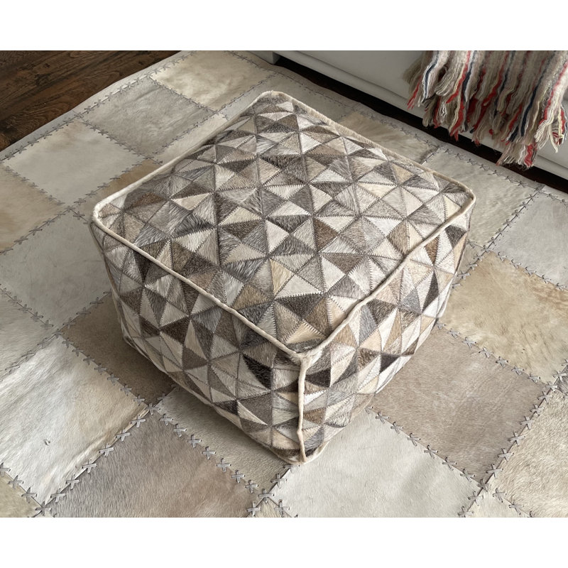 Abriannah Patchwork Pouf Ottoman