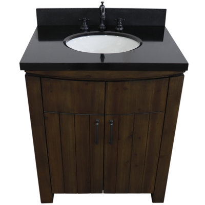 Armatha 30'' Single Bathroom Vanity with Black Galaxy Granite Top