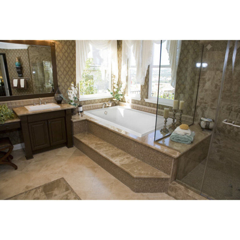 Emma 66'' L Bathtub, White, Satin Chrome